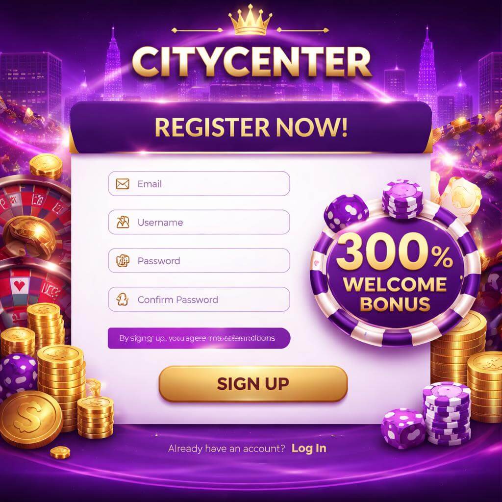 CITYCENTER secure login interface for members and account holders